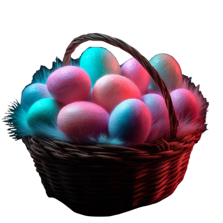 Fluffy Easter Basket V2 Vinyl Car Decal Sticker – Waterproof & UV-Resistant 8"