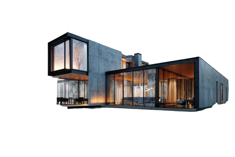 Modern Lakeside Villa Vinyl Car Decal Sticker – Waterproof & UV-Resistant 8"