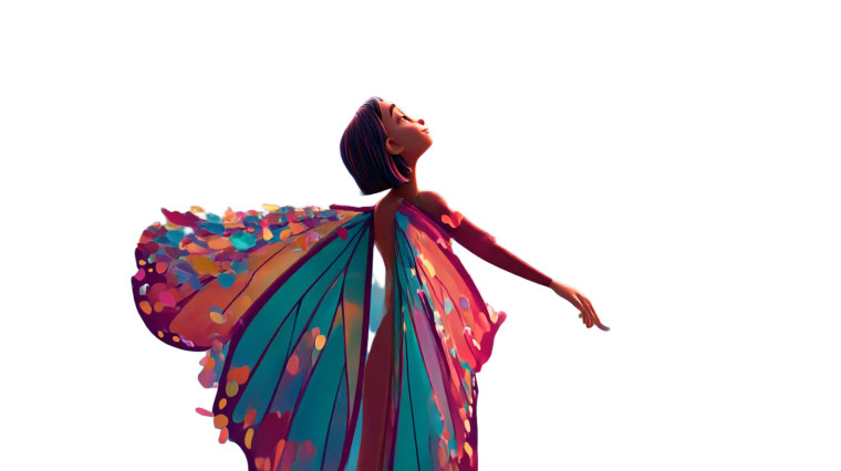 Butterfly Woman V2 Vinyl Car Decal Sticker – Waterproof & UV-Resistant 8"