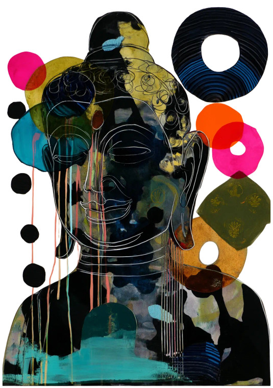 Abstract Buddha Art Vinyl Car Decal Sticker – Waterproof & UV-Resistant 8"