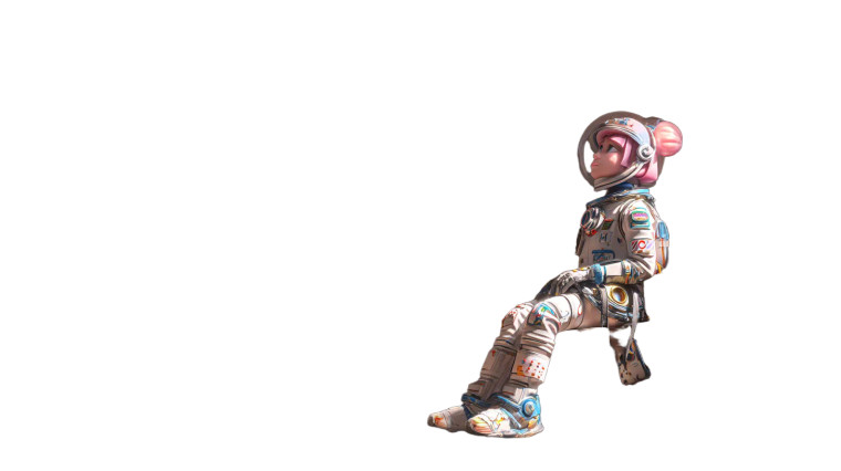 Cartoon Astronaut In Museum Vinyl Car Decal Sticker – Waterproof & UV-Resistant 8"