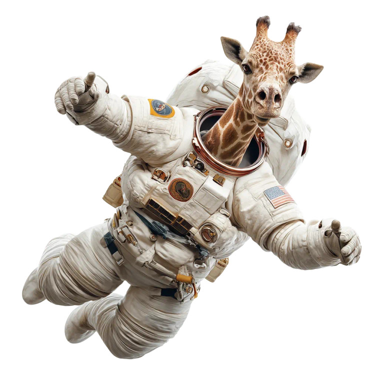Space Giraffe V2 Vinyl Car Decal Sticker – Waterproof & UV-Resistant 8"