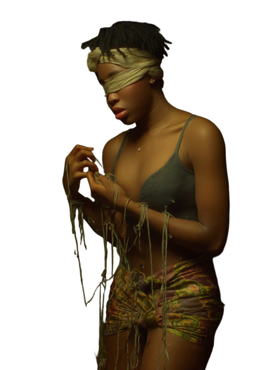 Blindfolded African Girl Vinyl Car Decal Sticker – Waterproof & UV-Resistant 8"