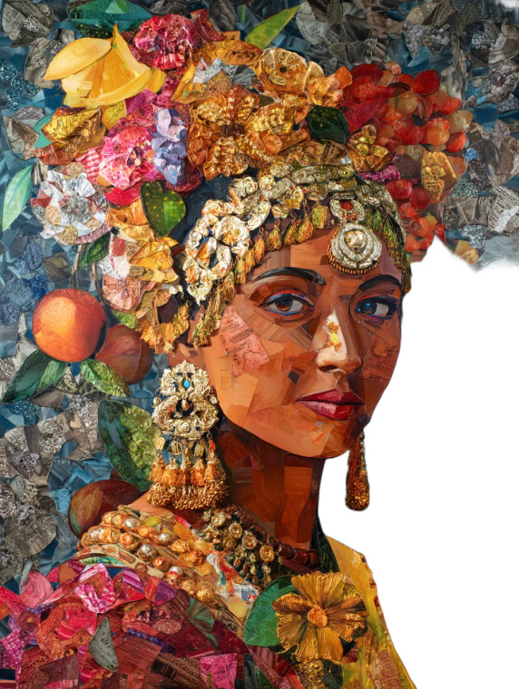 Floral Portrait Painting Vinyl Car Decal Sticker – Waterproof & UV-Resistant 8"