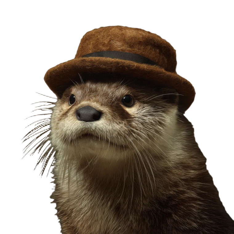 Otter In Hat Vinyl Car Decal Sticker – Waterproof & UV-Resistant 8"