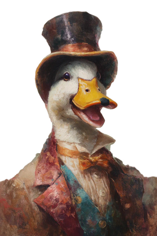 Victorian Duck Portrait V2 Vinyl Car Decal Sticker – Waterproof & UV-Resistant 8"