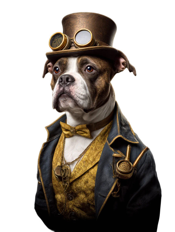 Steampunk Dog Vinyl Car Decal Sticker – Waterproof & UV-Resistant 8"