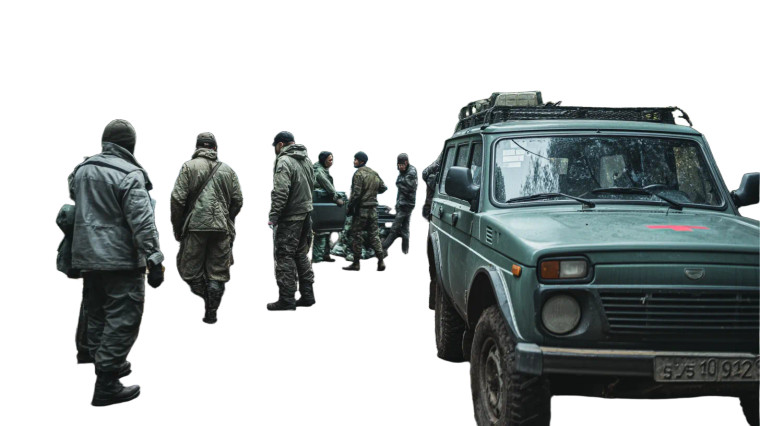 Russian Soldiers Uazs Vinyl Car Decal Sticker – Waterproof & UV-Resistant 8"