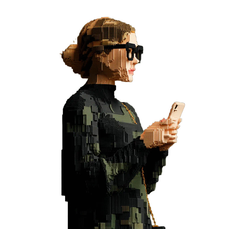 Voxel Art Portrait Vinyl Car Decal Sticker – Waterproof & UV-Resistant 8"
