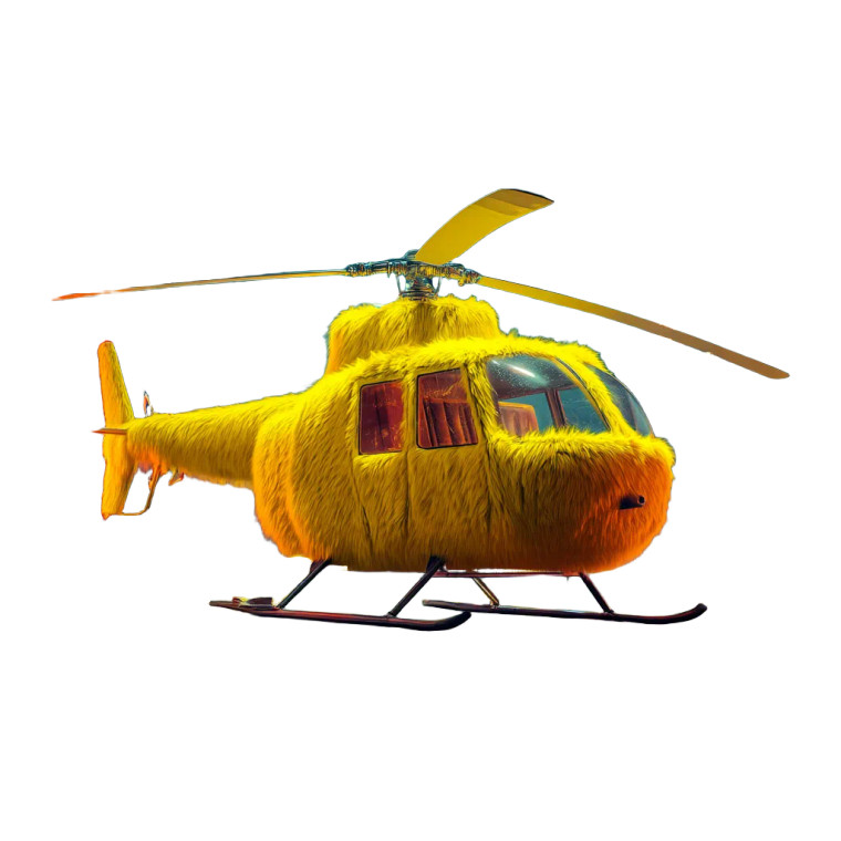 Furry Helicopter Vinyl Car Decal Sticker – Waterproof & UV-Resistant 8"