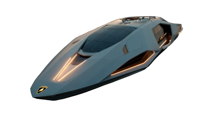 Futuristic Lamborghini Yacht Vinyl Car Decal Sticker – Waterproof & UV-Resistant 8"