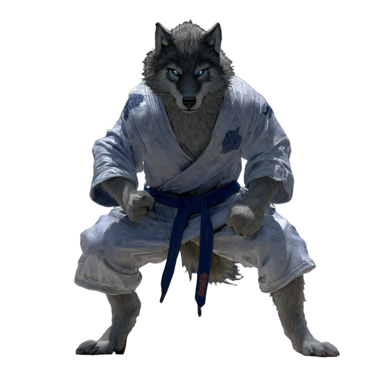 Wolf In Judogi Vinyl Car Decal Sticker – Waterproof & UV-Resistant 8"