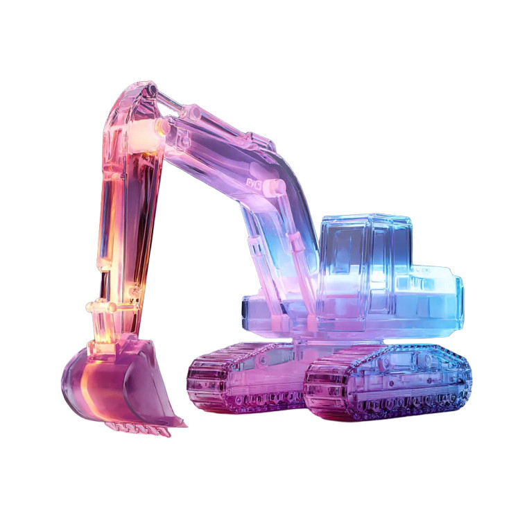 Crystal Excavator Statue Vinyl Car Decal Sticker – Waterproof & UV-Resistant 8"