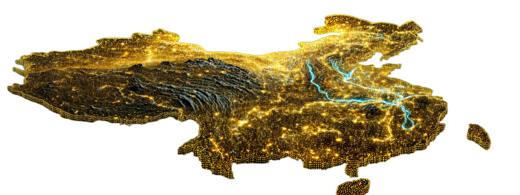Glowing China Map Vinyl Car Decal Sticker – Waterproof & UV-Resistant 8"