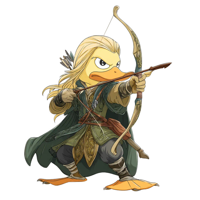 Legolas Duck Vinyl Car Decal Sticker – Waterproof & UV-Resistant 8"
