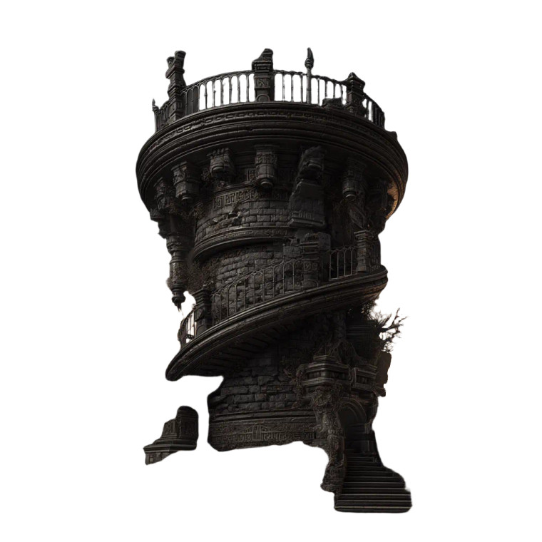 Ancient Sinister Tower Vinyl Car Decal Sticker – Waterproof & UV-Resistant 8"