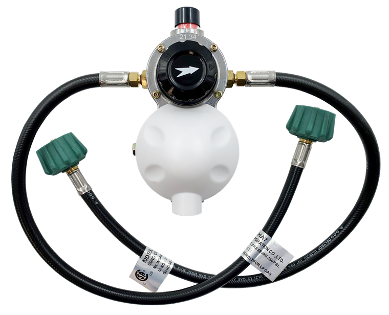 Ultimate RV Propane Regulator | Auto-Changeover | Two 24 Inch Pigtails | Large Flow Indicator | Pressure Adjustable