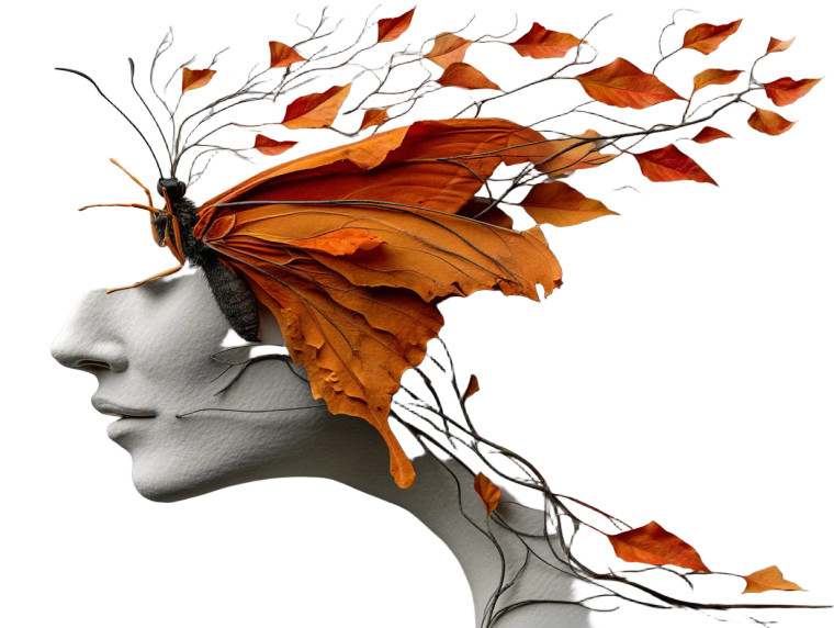 Monarch Butterfly Silhouette Vinyl Car Decal Sticker – Waterproof & UV-Resistant 8"