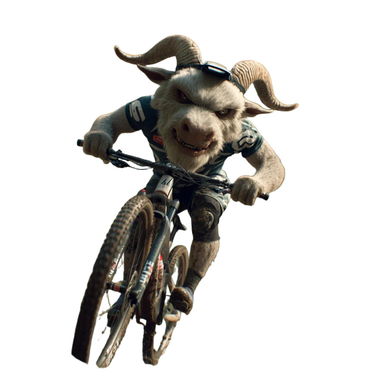 Goat Mountain Biker Vinyl Car Decal Sticker – Waterproof & UV-Resistant 8"