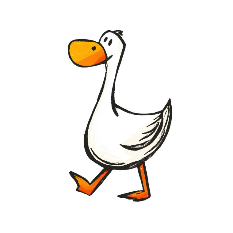 Silly Goose Illustration Vinyl Car Decal Sticker – Waterproof & UV-Resistant 8"