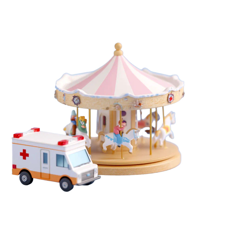 Damaged Toy Carousel Vinyl Car Decal Sticker – Waterproof & UV-Resistant 8"