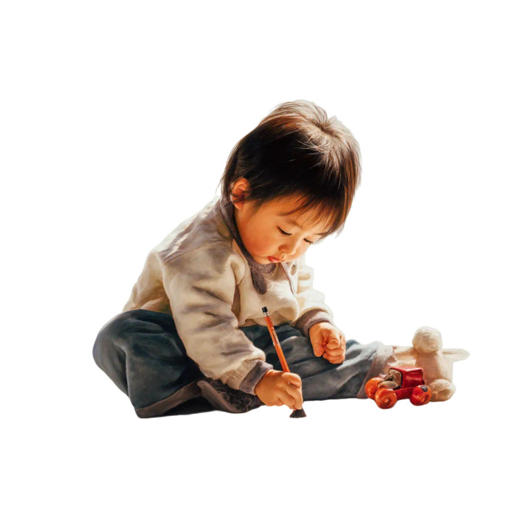 Curious Child Drawing Vinyl Car Decal Sticker – Waterproof & UV-Resistant 8"