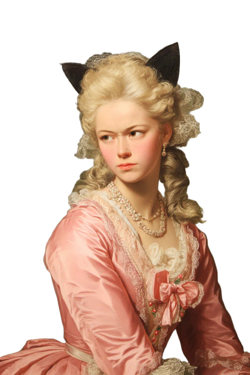 Annoyed Rococo Lady Vinyl Car Decal Sticker – Waterproof & UV-Resistant 8"