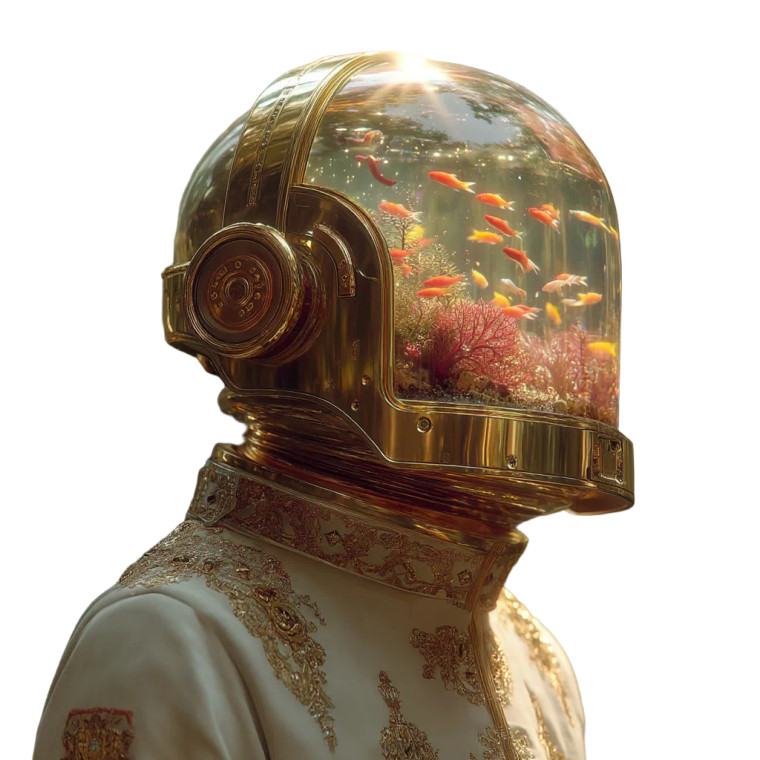 Aquarium Helmet Robot Vinyl Car Decal Sticker – Waterproof & UV-Resistant 8"