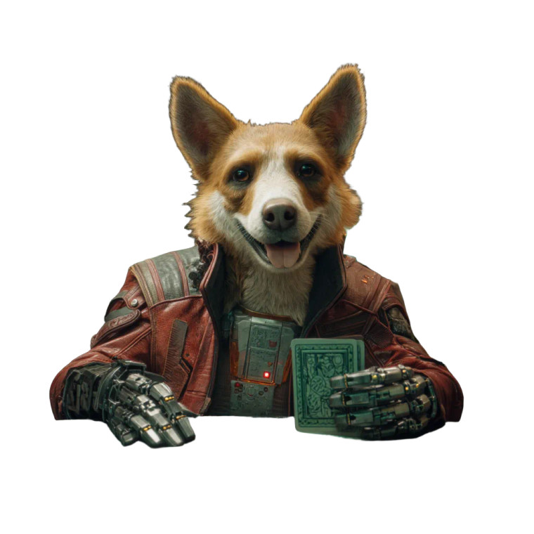 Cyberpunk Corgi Star-Lord Vinyl Car Decal Sticker – Waterproof & UV-Resistant 8"