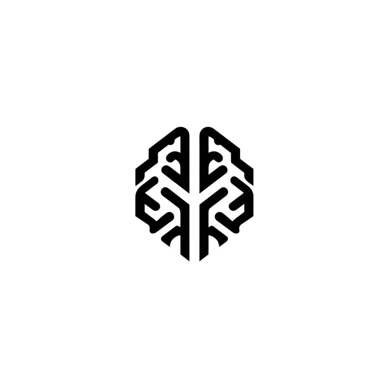 Minimalist Brain Logo Vinyl Car Decal Sticker – Waterproof & UV-Resistant 8"