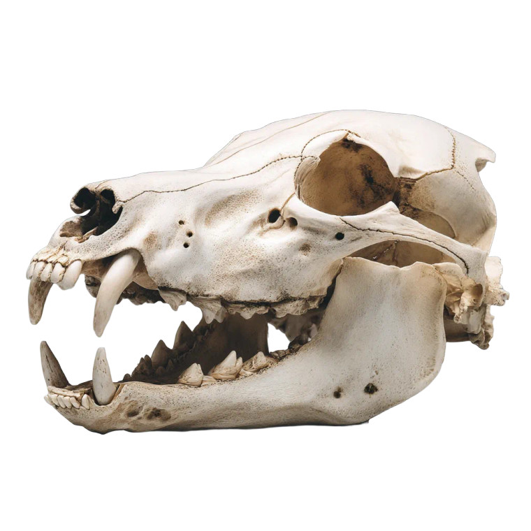 Anatomical Wolf Skull Vinyl Car Decal Sticker – Waterproof & UV-Resistant 8"