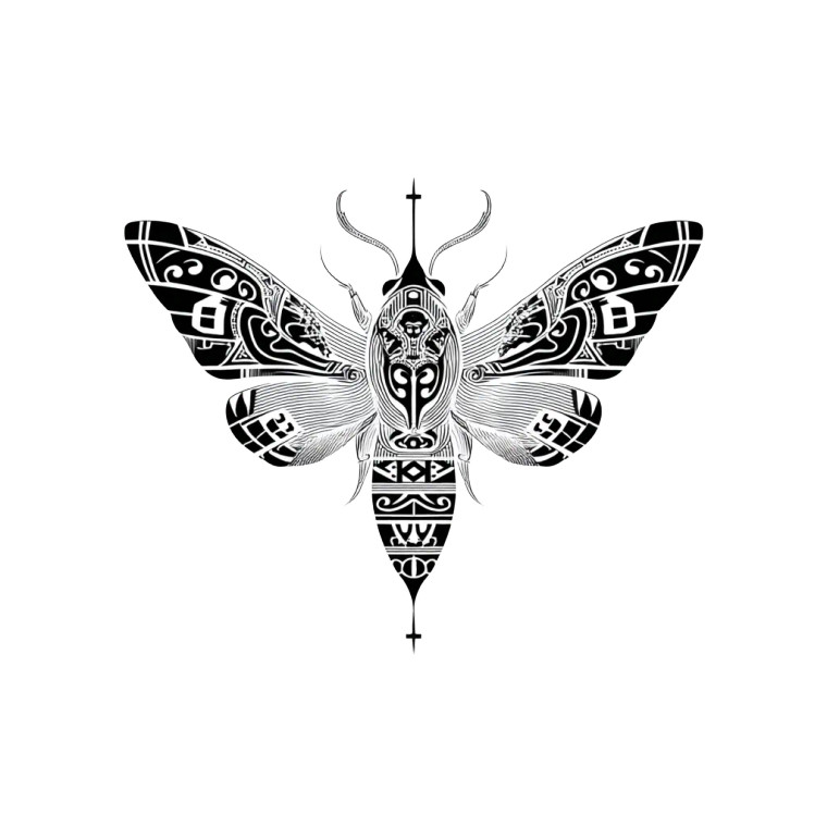 Mysterious Totem Moth Vinyl Car Decal Sticker – Waterproof & UV-Resistant 8"