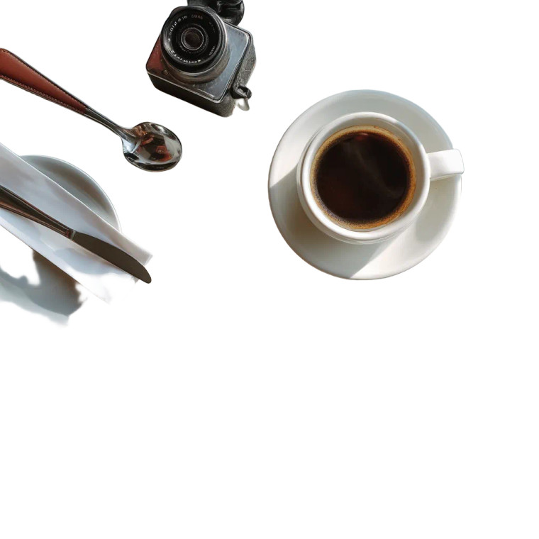 Coffee On Table Vinyl Car Decal Sticker – Waterproof & UV-Resistant 8"