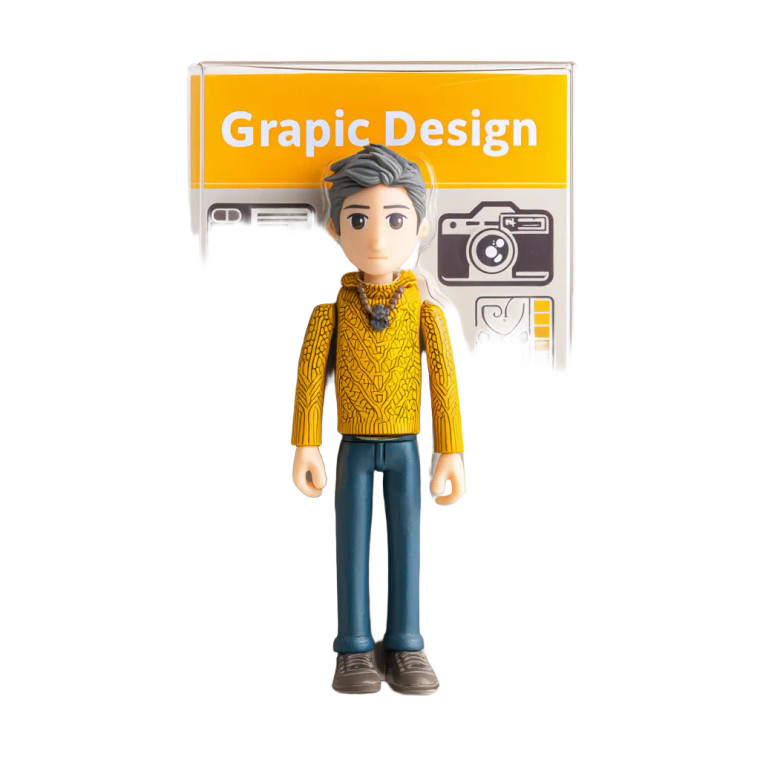 Graphic Designer Figure Vinyl Car Decal Sticker – Waterproof & UV-Resistant 8"