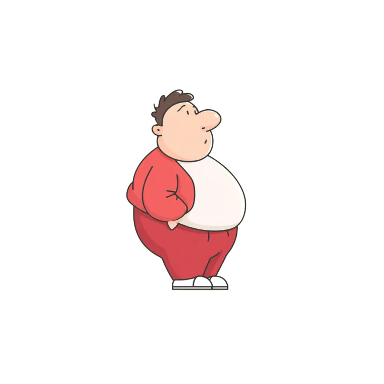 Obese Cartoon Man V3 Vinyl Car Decal Sticker – Waterproof & UV-Resistant 8"