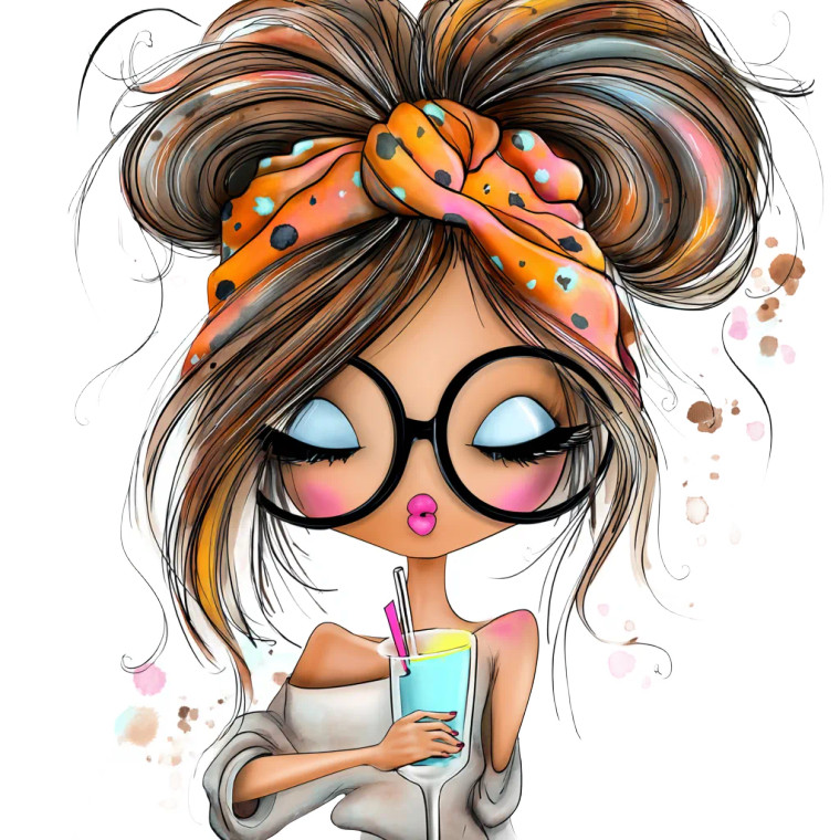 Abstract Girl Bandana Vinyl Car Decal Sticker – Waterproof & UV-Resistant 8"