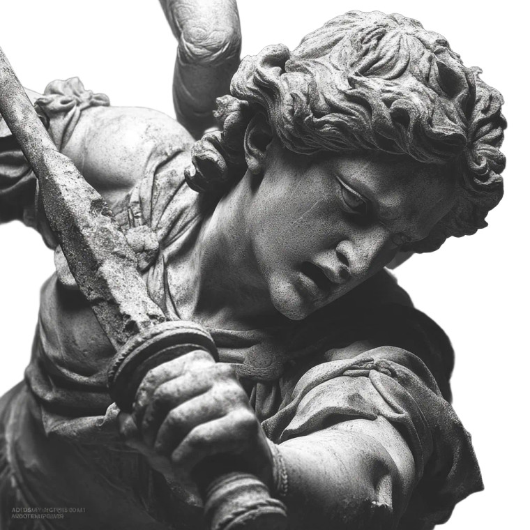 Archangel Michael Statue V2 Vinyl Car Decal Sticker – Waterproof & UV-Resistant 8"