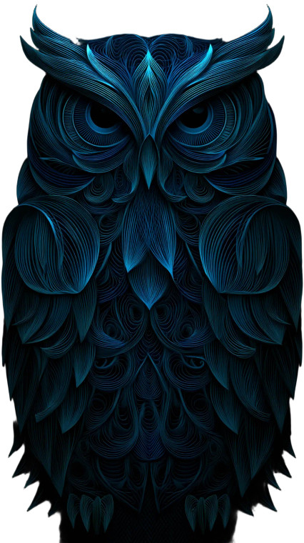 Blue Psychedelic Owl Vinyl Car Decal Sticker – Waterproof & UV-Resistant 8"