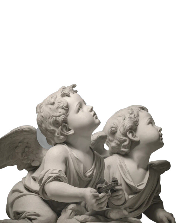 Cherubs And Drone Vinyl Car Decal Sticker – Waterproof & UV-Resistant 8"