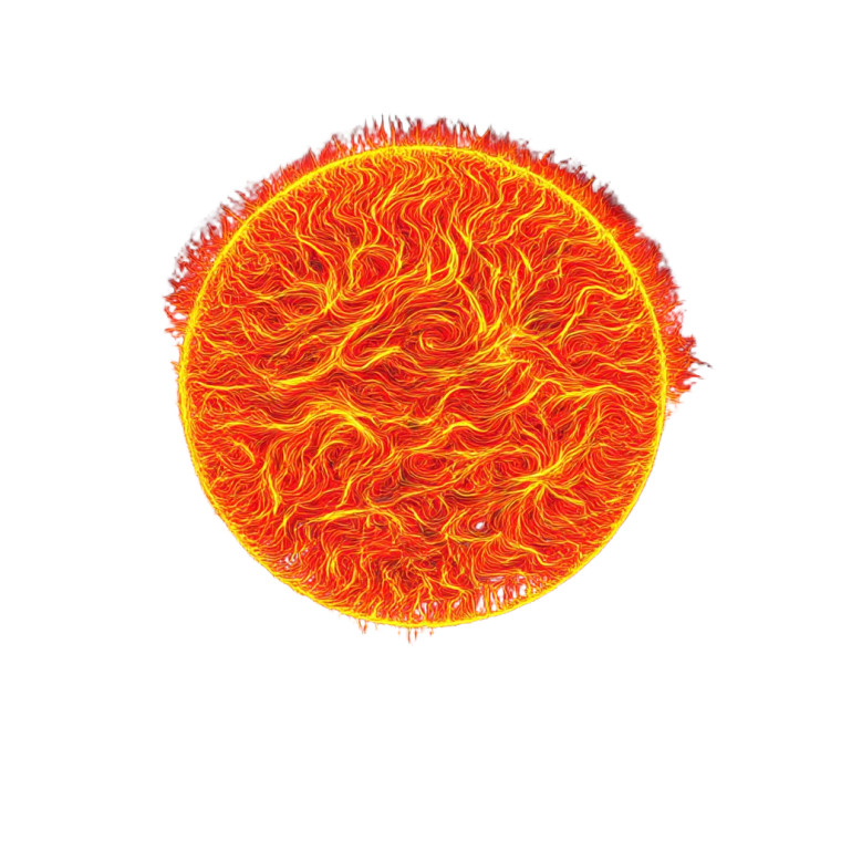 Fiery Cosmic Sun Vinyl Car Decal Sticker – Waterproof & UV-Resistant 8"