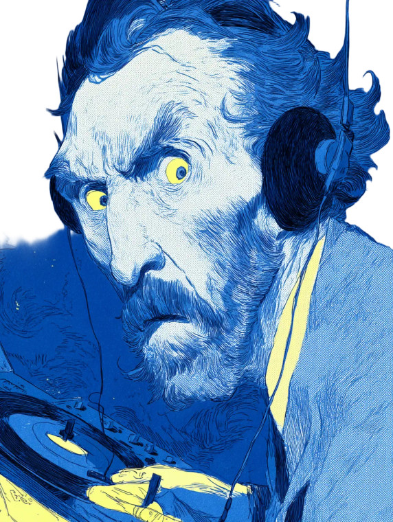 Van Gogh Djing Vinyl Car Decal Sticker – Waterproof & UV-Resistant 8"