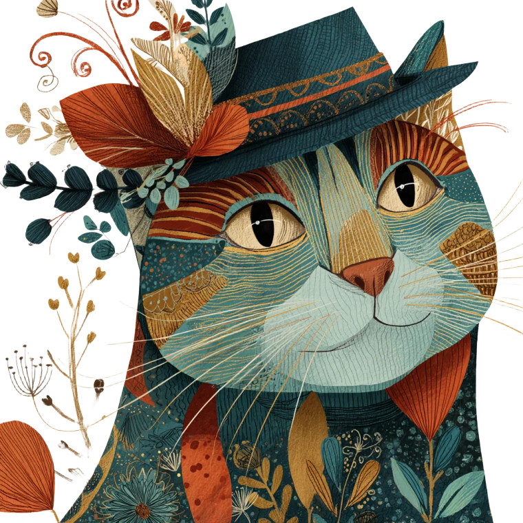 Stylish Cat Hat Vinyl Car Decal Sticker – Waterproof & UV-Resistant 8"