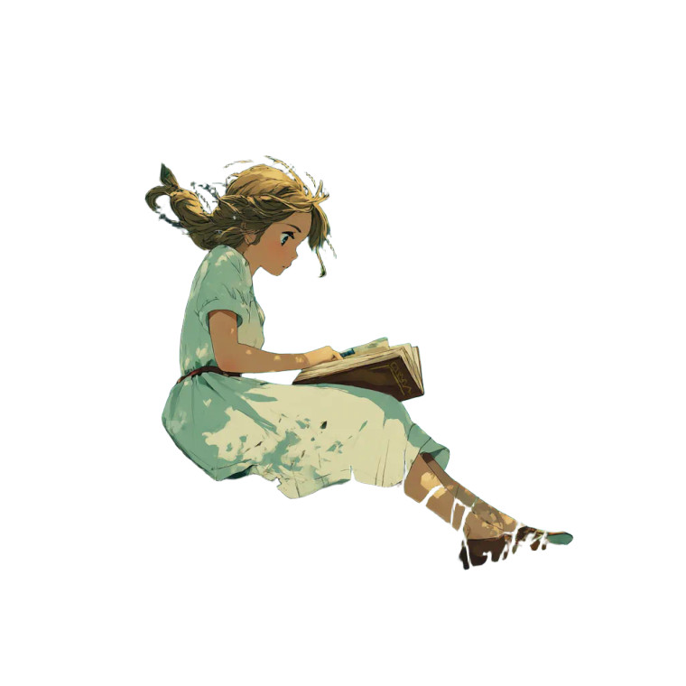 Girl Reading Under Tree Vinyl Car Decal Sticker – Waterproof & UV-Resistant 8"