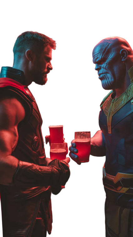 Thor Vs Thanos Party Vinyl Car Decal Sticker – Waterproof & UV-Resistant 8"