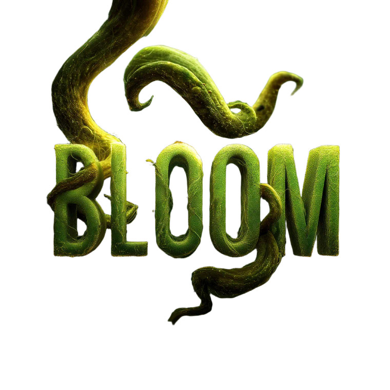 Bloom Typography Vinyl Car Decal Sticker – Waterproof & UV-Resistant 8"