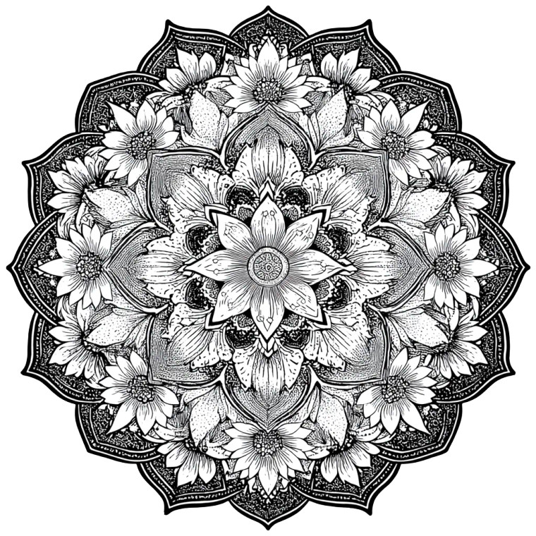 Mandala Coloring Page Vinyl Car Decal Sticker – Waterproof & UV-Resistant 8"