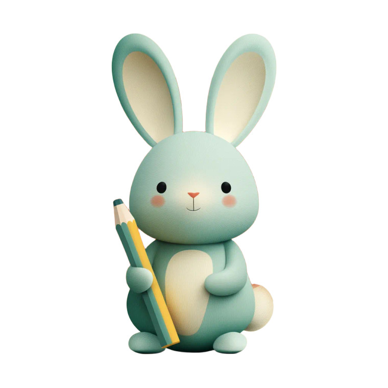 Cute Bunny Mascot Vinyl Car Decal Sticker – Waterproof & UV-Resistant 8"