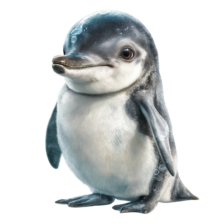 Penguin-Dolphin Hybrid Vinyl Car Decal Sticker – Waterproof & UV-Resistant 8"
