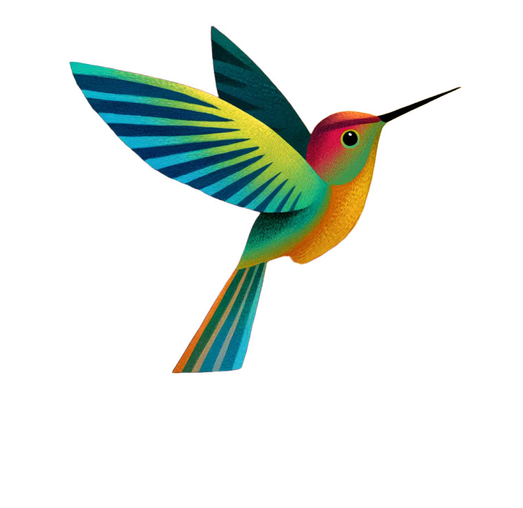 Whimsical Hummingbird Flight Vinyl Car Decal Sticker – Waterproof & UV-Resistant 8"