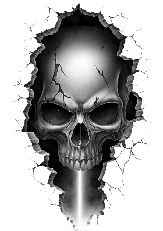 Skeleton Face Tattoo Vinyl Car Decal Sticker – Waterproof & UV-Resistant 8"